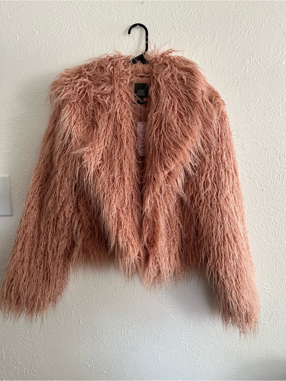 wild fable Peachy Pink Faux Fur Teddy Jacket